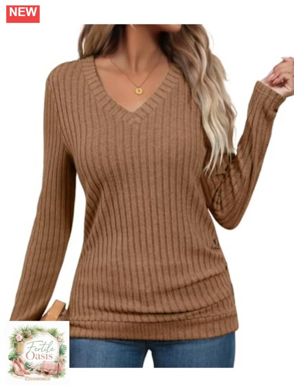 Long Sleeve V Neck Ruched Button Tunic Sweater for Women Fall Winter
